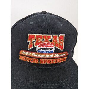 Texas 1997 Inaugural Season Motor Speedway Men Black Adj Snapback Cap Hat